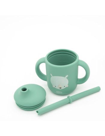 Gobelet à paille en silicone - Munchy l'ours sassi 2