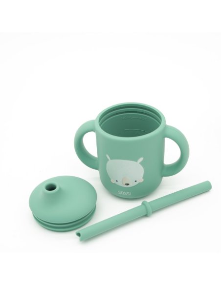 Gobelet à paille en silicone - Munchy l'ours