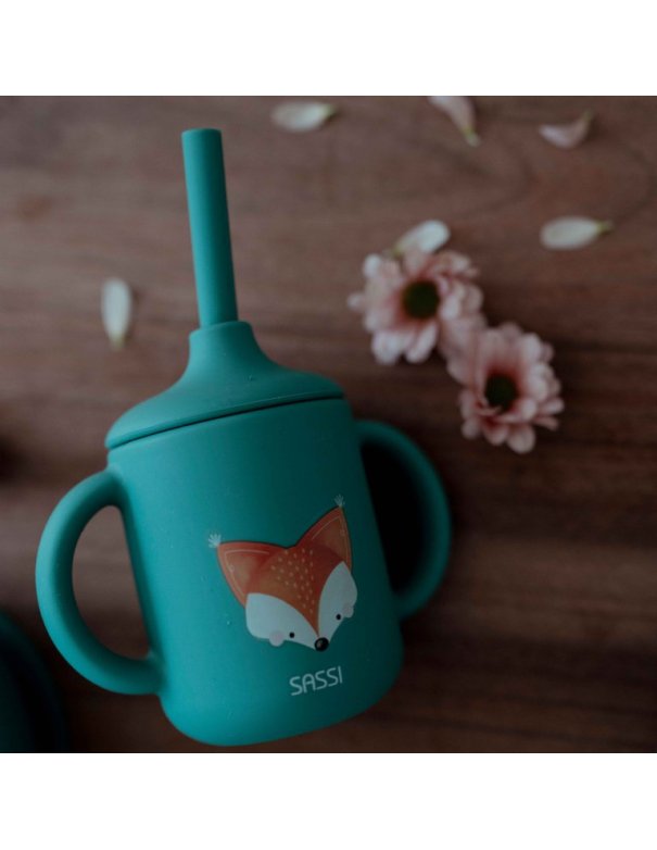 Gobelet à paille en silicone - Crunchy le renard - Sassi