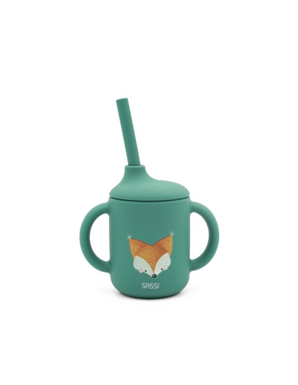 Gobelet à paille en silicone - Crunchy le renard - Sassi