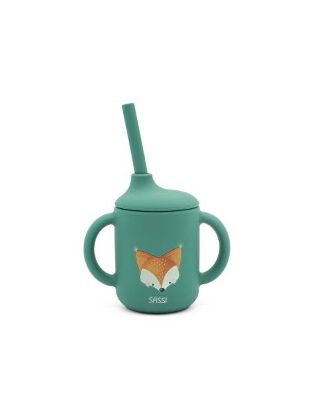 Gobelet à paille en silicone - Crunchy le renard SASSI Gobelet à paille en silicone - Crunchy le renard SASSI