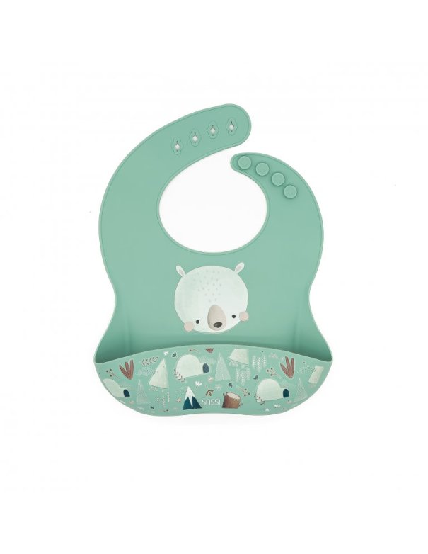 SASSI Bavoir en silicone - Munchy l'ours
