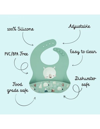 SASSI Bavoir en silicone - Munchy l'ours 2