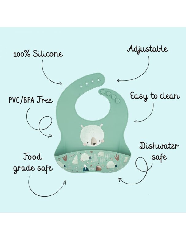 Bavoir en silicone - Munchy l'ours Bavoir en silicone - Munchy l'ours