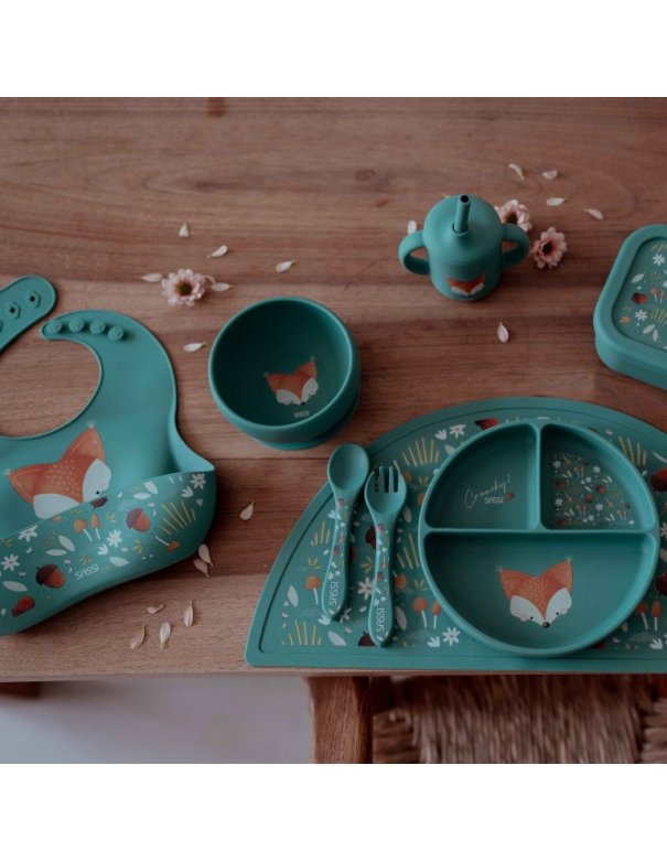 Bavoir en silicone - Crunchy le renard - Sassi