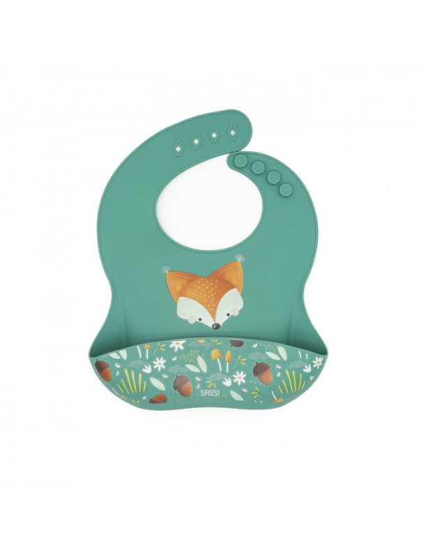 Bavoir en silicone - Crunchy le renard - Sassi