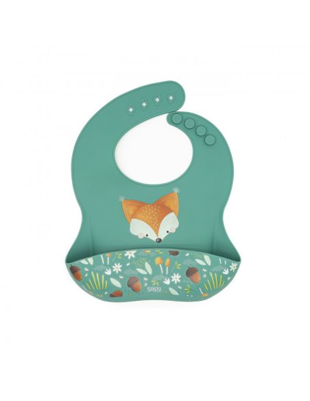 Bavoir en silicone - Crunchy le renard SASSI Bavoir en silicone - Crunchy le renard SASSI