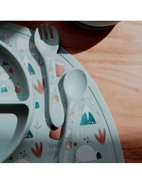 Set fourchette et cuillère en silicone - Munchy l'ours