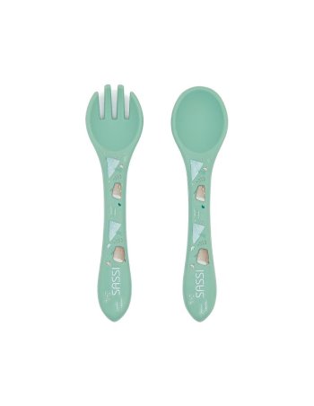 Set fourchette et cuillère en silicone - Munchy l'ours