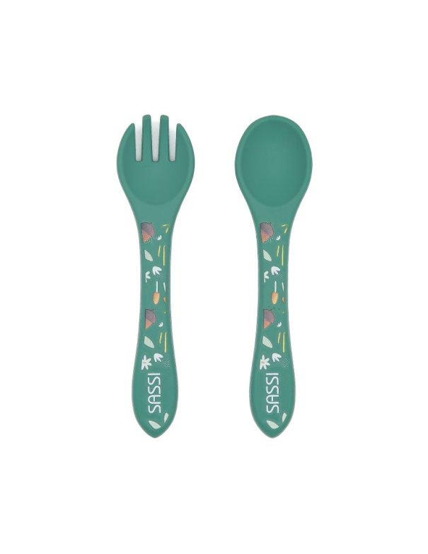 Set fourchette et cuillère en silicone - Munchy l'ours