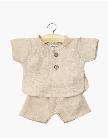 Ensemble - Minikane vêtements Andrea en lin lavé nude