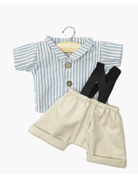 Ensemble - Minikane chemise Léopold à rayures bleu et son