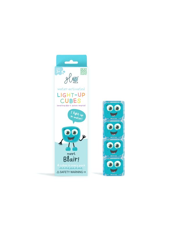 Lot de 4 cubes lumineux Blair - Bleu glo pals