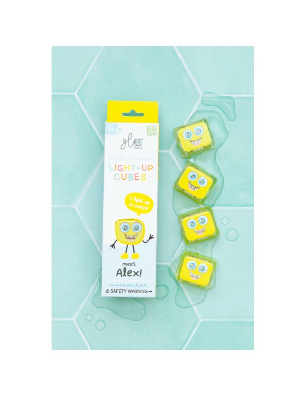 Lot de 4 cubes lumineux Alex - Jaune Lot de 4 cubes lumineux Alex - Jaune