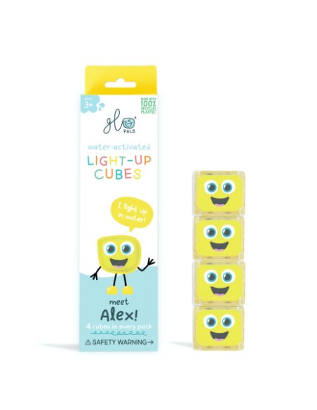 Lot de 4 cubes lumineux Alex - Jaune glo pals Lot de 4 cubes lumineux Alex - Jaune glo pals