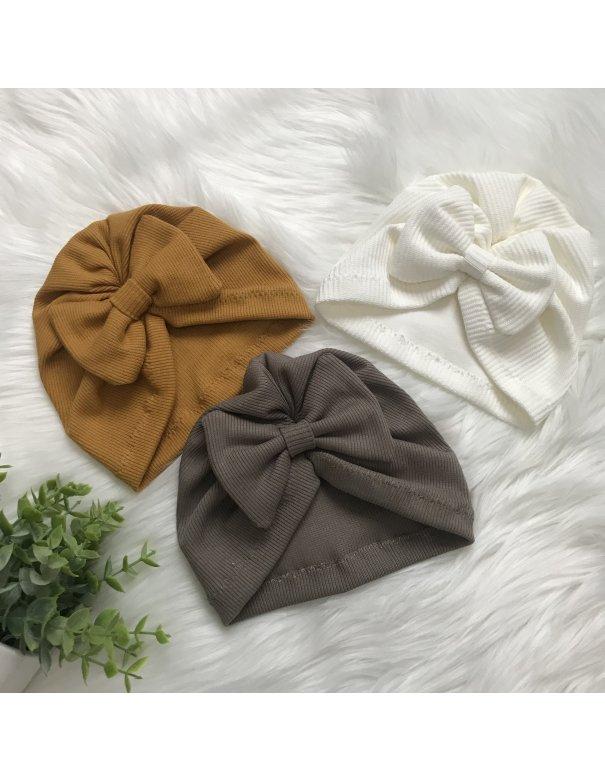 Bonnet turban côtelé coton