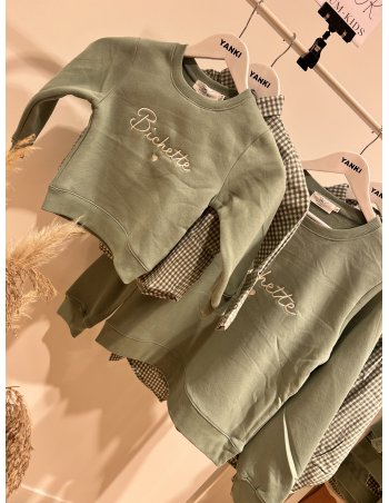 Chemise vichy vert sauge -...