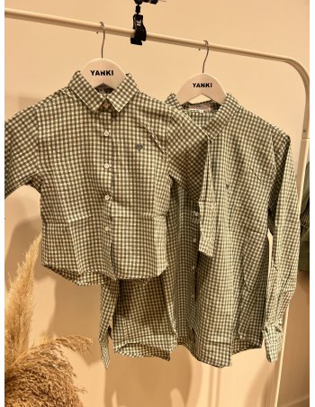 Chemise vichy vert sauge - MERE / FILLE 2