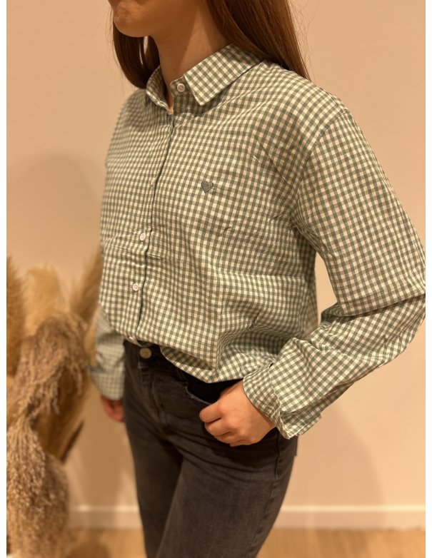 Chemise vichy vert sauge - MERE / FILLE