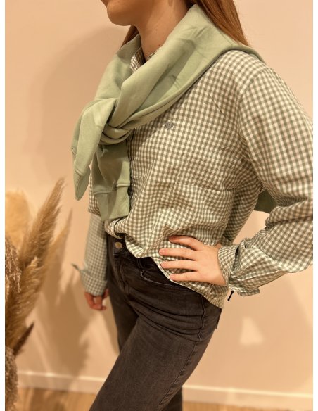 Chemise vichy vert sauge - MERE / FILLE