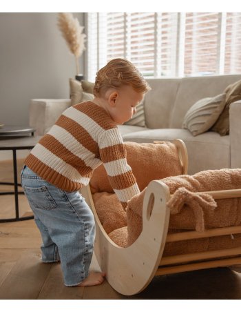 Matelas Bouclé Nougat pour Arche d’Escalade Montessori 2