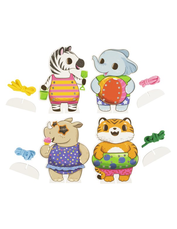 Cartes à lacer - fête à la plage