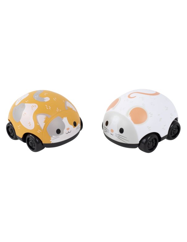 Lot de 2 véhicules à friction chat et souris