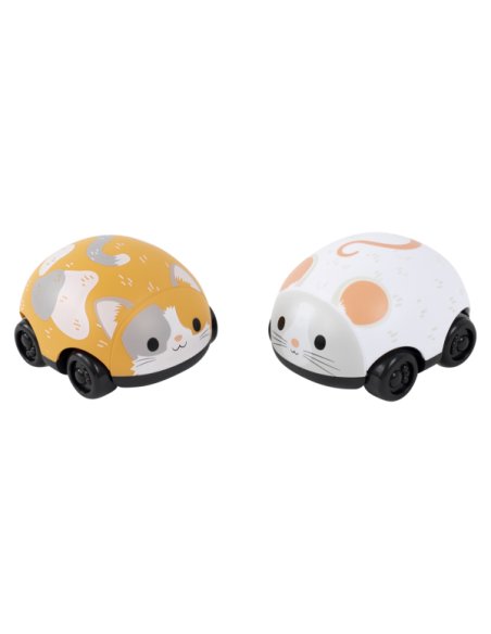 Lot de 2 véhicules à friction chat et souris