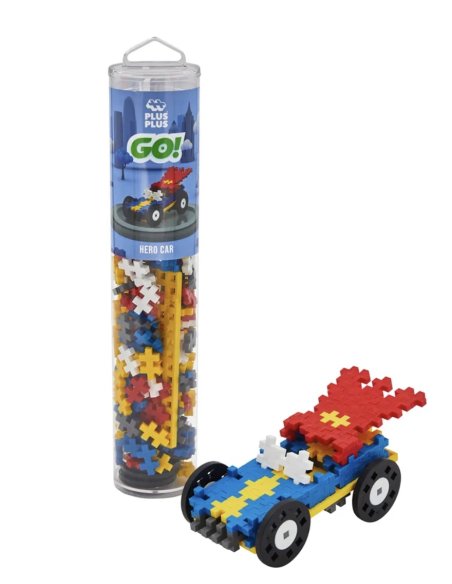 Tube construction Plus Plus 200 pièces - Voiture super héros -