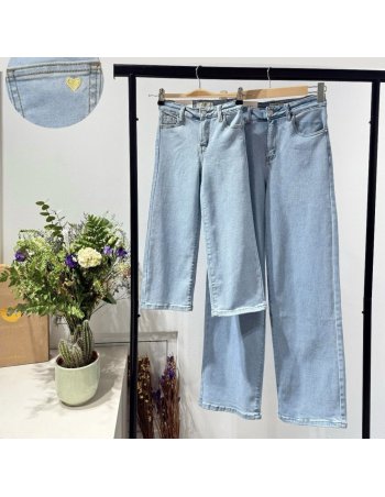 Pantalon jean large bleu...