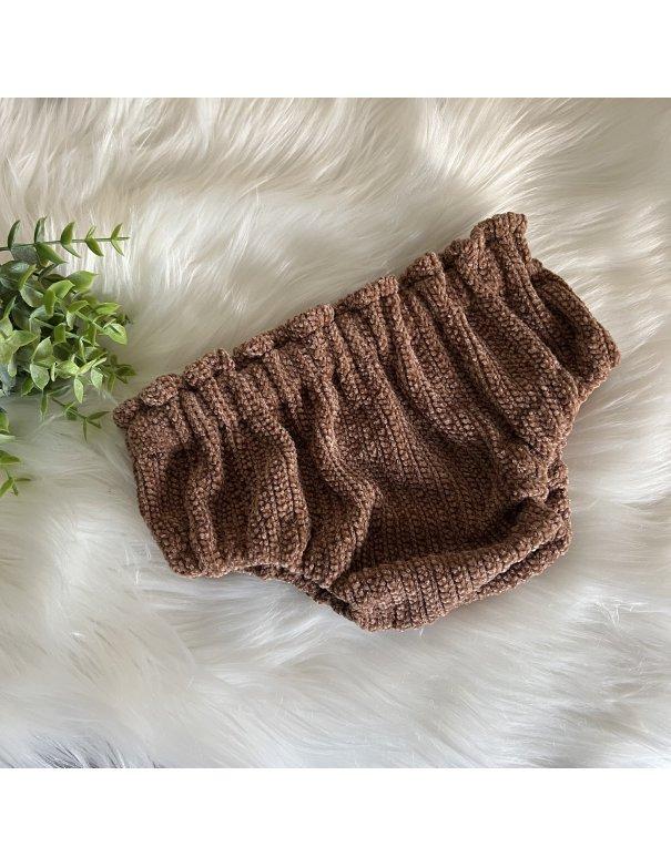 Bloomer en maille chenille marron