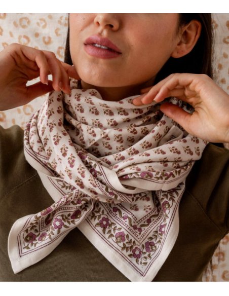 Grand foulard Indien - Aarti vanille