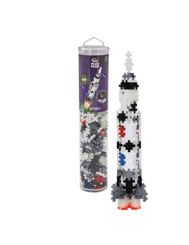 Méga tube construction Plus Plus 240 pièces - Fusée saturne V 5