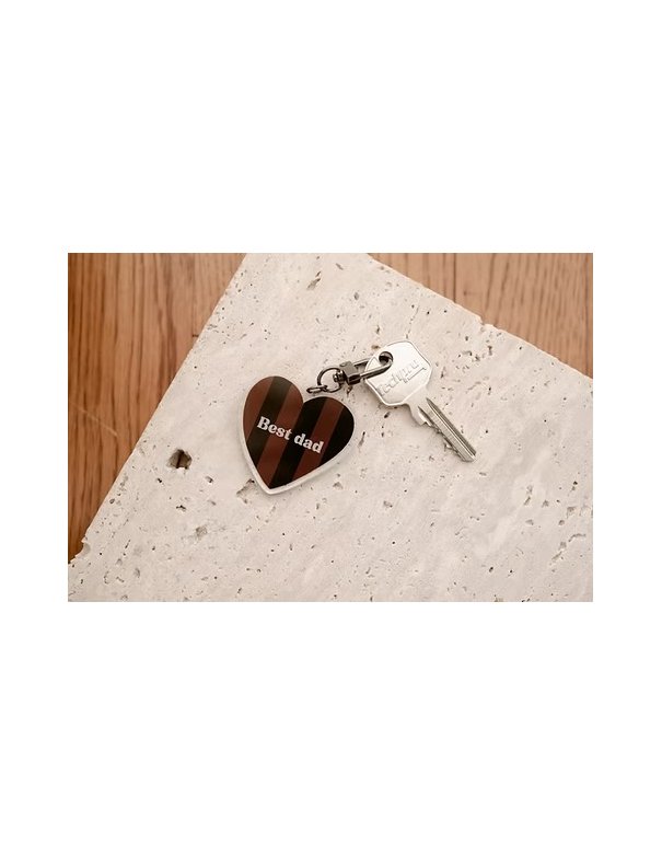 Porte-Clés BEST DAD rayé marron Porte-Clés BEST DAD rayé marron