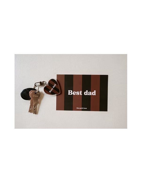 Porte-Clés BEST DAD rayé marron Porte-Clés BEST DAD rayé marron