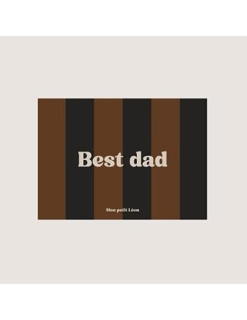 Carte A6 BEST DAD Rayée Marron