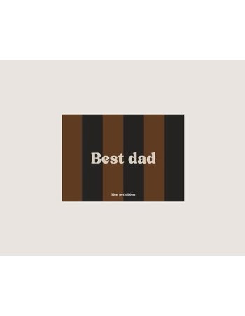 Carte A6 BEST DAD Rayée Marron 2
