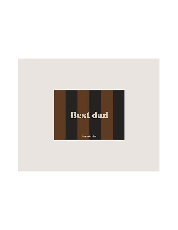 Carte A6 BEST DAD Rayée Marron