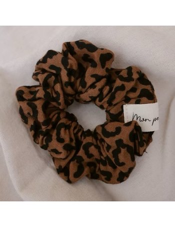 Chouchou Gaze léopard Marron