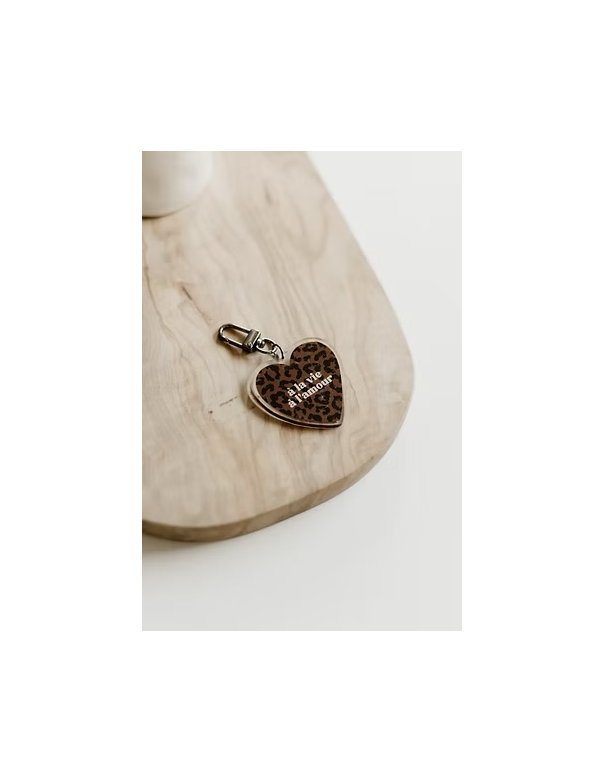 Porte-Clés À LA VIE, À L'AMOUR Léopard MARRON FONCÉ