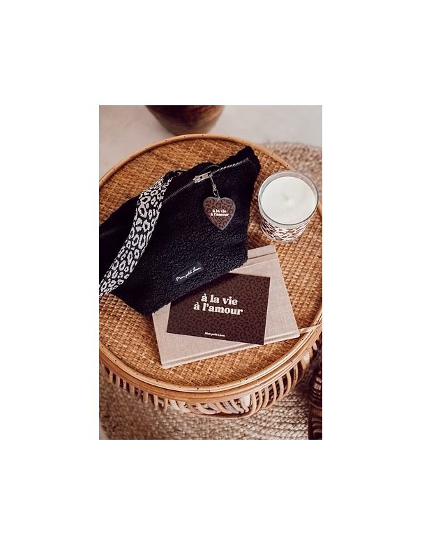 Porte-Clés À LA VIE, À L'AMOUR Léopard MARRON FONCÉ