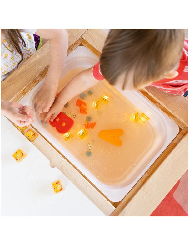 Lot de 4 cubes lumineux Tiger - marron