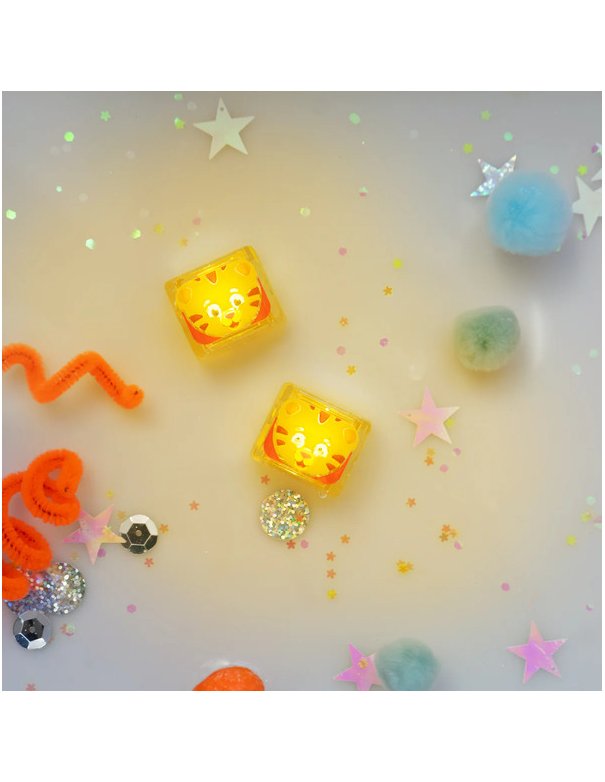 Lot de 4 cubes lumineux Tiger - marron