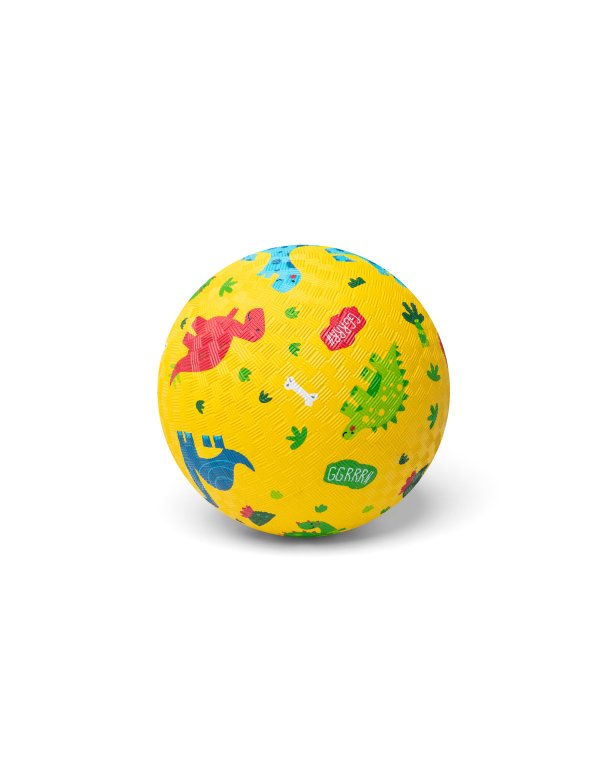 Balle 18 cm - Dinosaures jaune