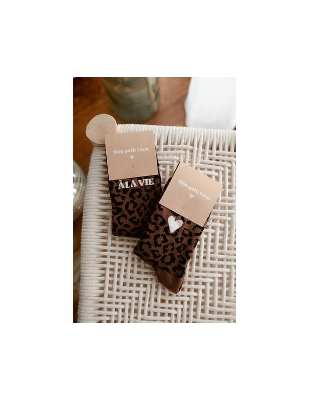 Chaussettes LÉOPARD Marron COEUR