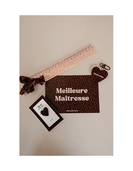 Carte A6 MEILLEURE MAITRESSE Léopard Marron