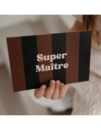 Carte A6 SUPER MAITRE rayures Marron 2
