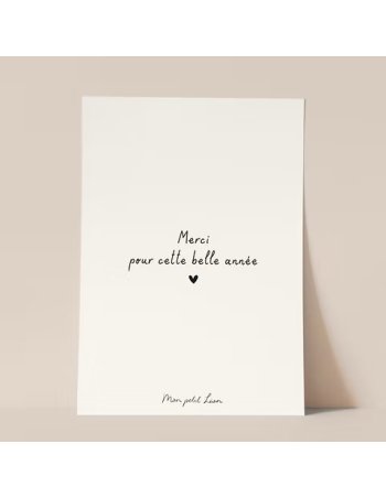 Carte A6 citation Merci pour cette belle année