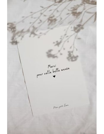 Carte A6 citation Merci pour cette belle année 2
