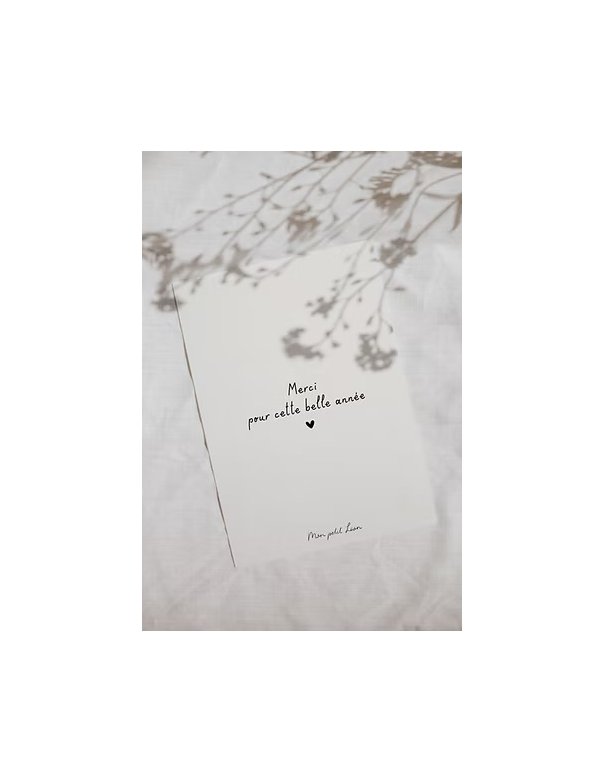Carte A6 citation Merci pour cette belle année